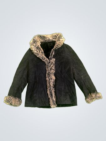 Black faux fur lined jacket