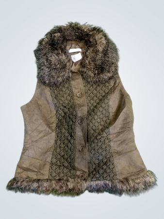 Promod Faux Fur Trimmed Vest