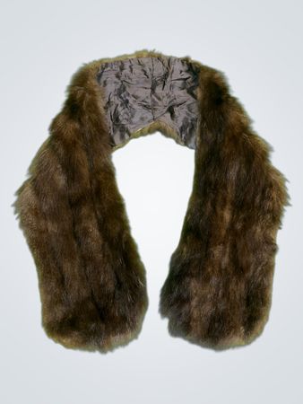 Brown Fur Stole with Pockets