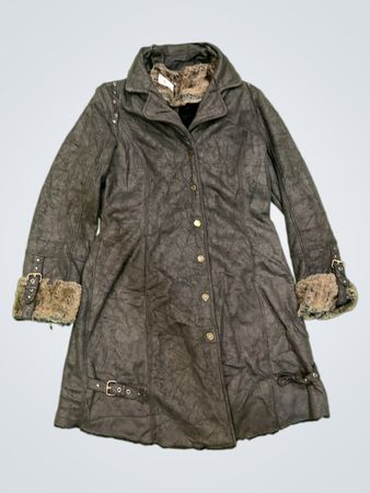 Et Compagnie SAS Women's Faux Leather Fur Lined Coat