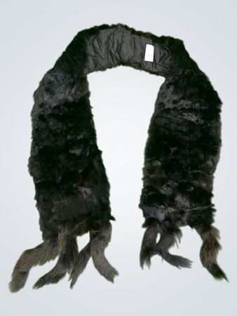 Black Fur Scarf with Satin Lining