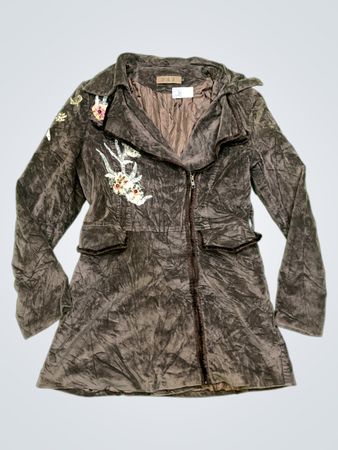 F & 2 Veste en velours brodé