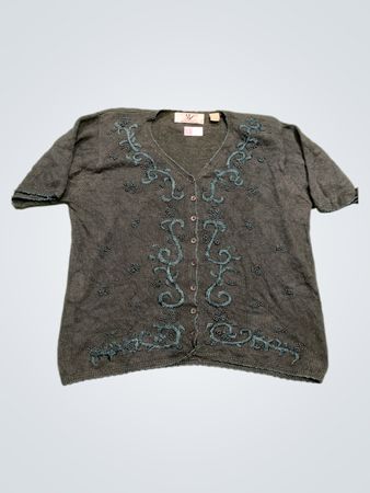 MAGGIE LAWRENCE Damen Grüner Perlen-Cardigan