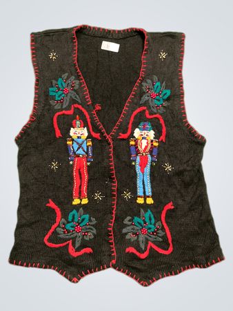 Schwarze Nussknacker Weihnachtsweste