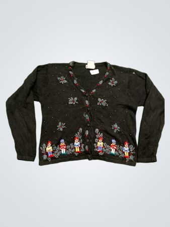 B.P. Design Damen Weihnachts Nussknacker Cardigan