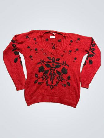 IVY·wear Roter Floral-Strickpullover