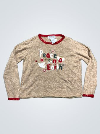 Tiara International Christmas Collection Peace on Earth Sweater