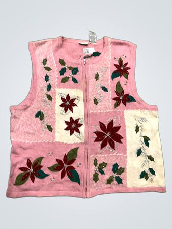 White Stag Plus Damen 18W/20W Pink Weihnachtsweste mit Weihnachtsstern