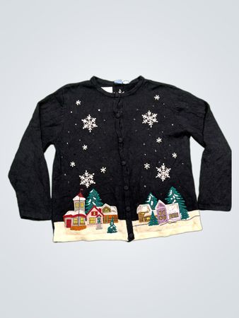 Holiday Editions Black Snowflake und Village Cardigan
