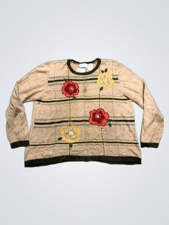 Alfred Dunner Damen Pullover mit Blumenmuster