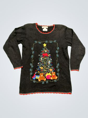 Dress Barn Schwarzer Weihnachtsbaum Pullover