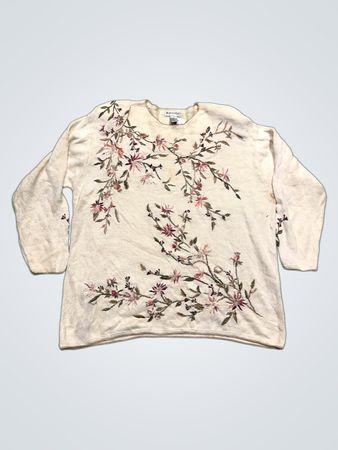 Dressbarn bestickter Strickpullover