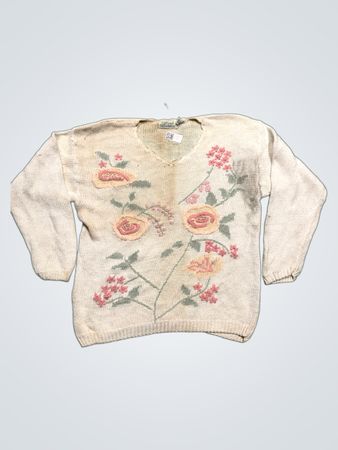 Colleen's Collectables Damen Blumen Strickpullover