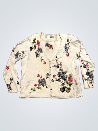 Alfred Dunner Floral Print Cardigan