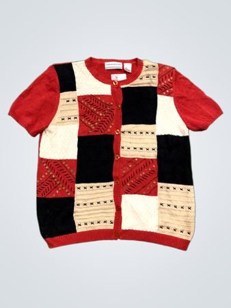 Alfred Dunner Petite Patchwork Cardigan