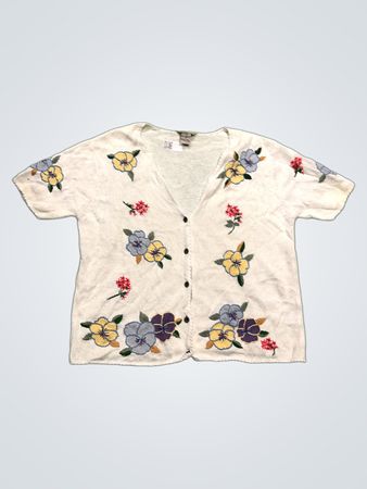 Teddi Bestickter Floral-Kardigan