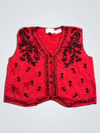 Carolina Colours Rotes Besticktes Weste