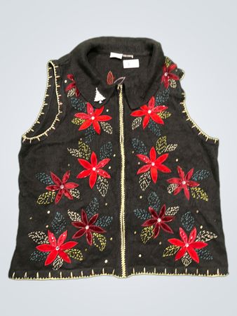 White Stag Damen Plus Poinsettia Floral Weste