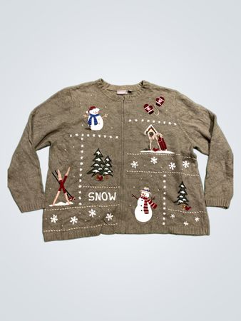 Croft & Barrow Frau Schneemann Hässlicher Weihnachtspullover
