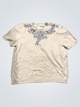 Alfred Dunner Damen gesticktes Blumen Strickoberteil