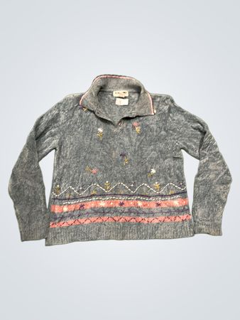 ALFRED DUNNER PETITE 100% ACRYL GESTRICKTER PULLOVER