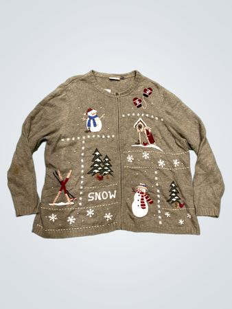 Croft & Barrow Woman Schneemann Weihnachtscardigan