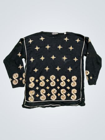Studio Marisa Christina Schwarzer Bestickter Pullover
