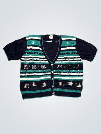 KORET Damen Kurzarm V-Ausschnitt Cardigan