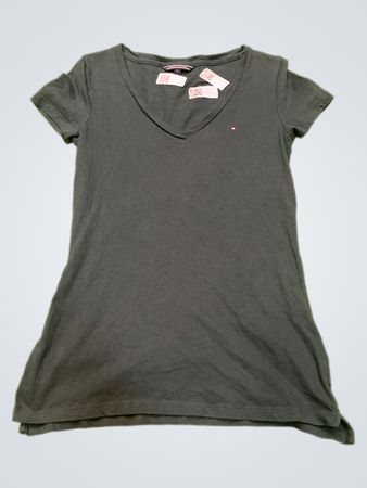 Tommy Hilfiger Damen Kurzarm V-Ausschnitt T-Shirt