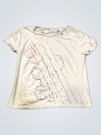 Weißes T-Shirt mit floralem Design