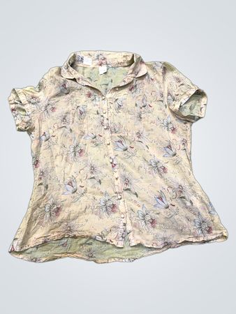 Camafeu Floral Print Button-Up Bluse