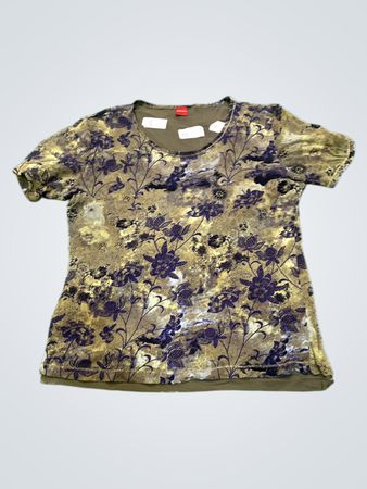 Olsen Damen Floral Print Kurzarm T-Shirt