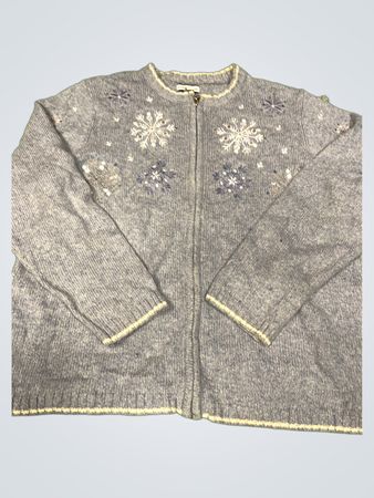 Croft & Barrow Damen Schneeflocken Cardigan