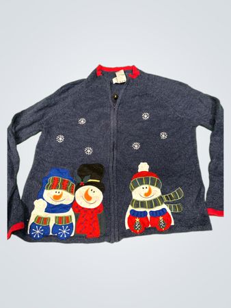 Tiara International Christmas Collection Schneemann Zip-Up Pullover