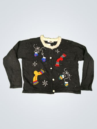 ARRIVISTE Schwarzer Weihnachts-Pullover