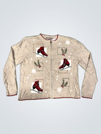 Croft & Barrow Damen Eislauf Weihnachtscardigan
