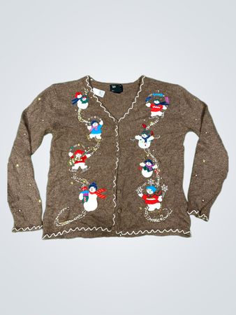 Studio Joy Damen Schneemann Applikation Cardigan