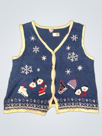Holiday Editions Blue Snowflake Vest