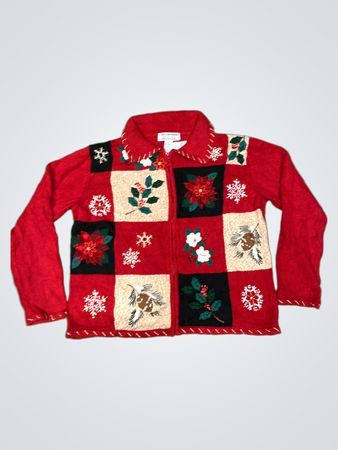 Tiara International Christmas Collection Zip-Up Sweater