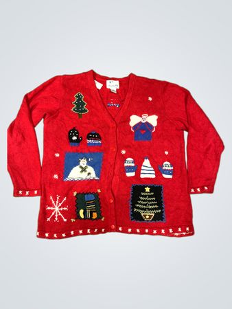 Der Quaker Factory Rote Weihnachts-Pullover
