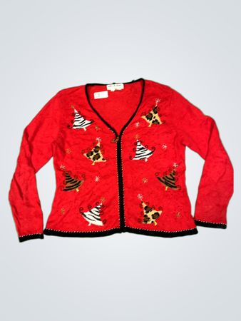 Jack B Quick Red Christmas Tree Cardigan
