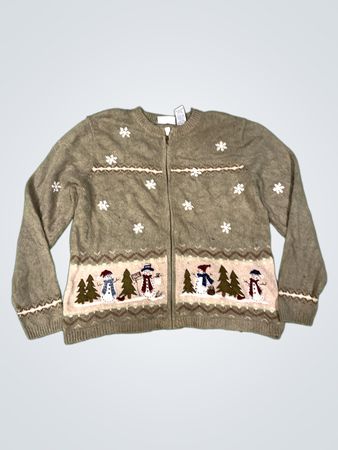 Croft & Barrow Damen Schneemann Weihnachtspullover