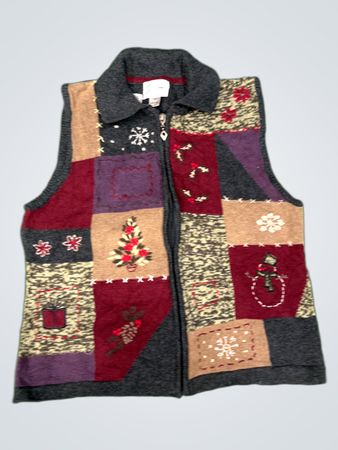 Christopher & Banks Damen Patchwork Weihnachtsweste