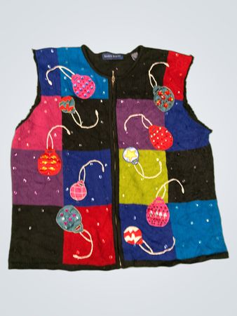 Karen Scott Damen Weihnachtsornament Sweater Weste