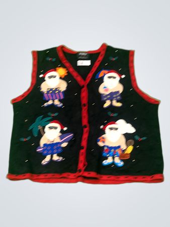 Designers Originals STUDIO JOY "Santa on Vacation" Sweater Vest