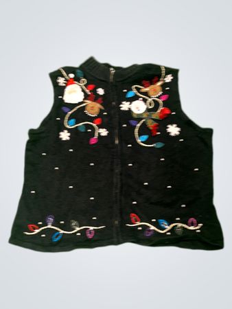 Studio Joy Damen Schwarze Weihnachtsweste