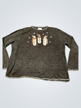 CJ Banks Damen handbestickter Schneemann-Pullover