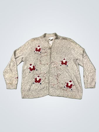C.J. Banks Damen Weihnachtsmann & Lichter Reißverschluss-Cardigan