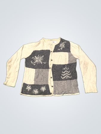 Penmans Women's Patchwork Snowflake & Christmas Tree Cardigan