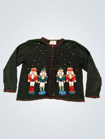 Tiara International Black Nutcracker Pailletten-Cardigan